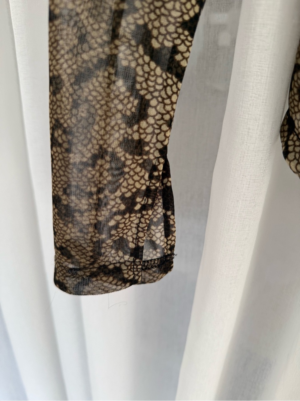 Snake-Print Mesh Button-Down Shirt - Picture 5 of 5